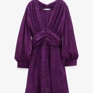 Zara Lilac Jacquard Mini Dress